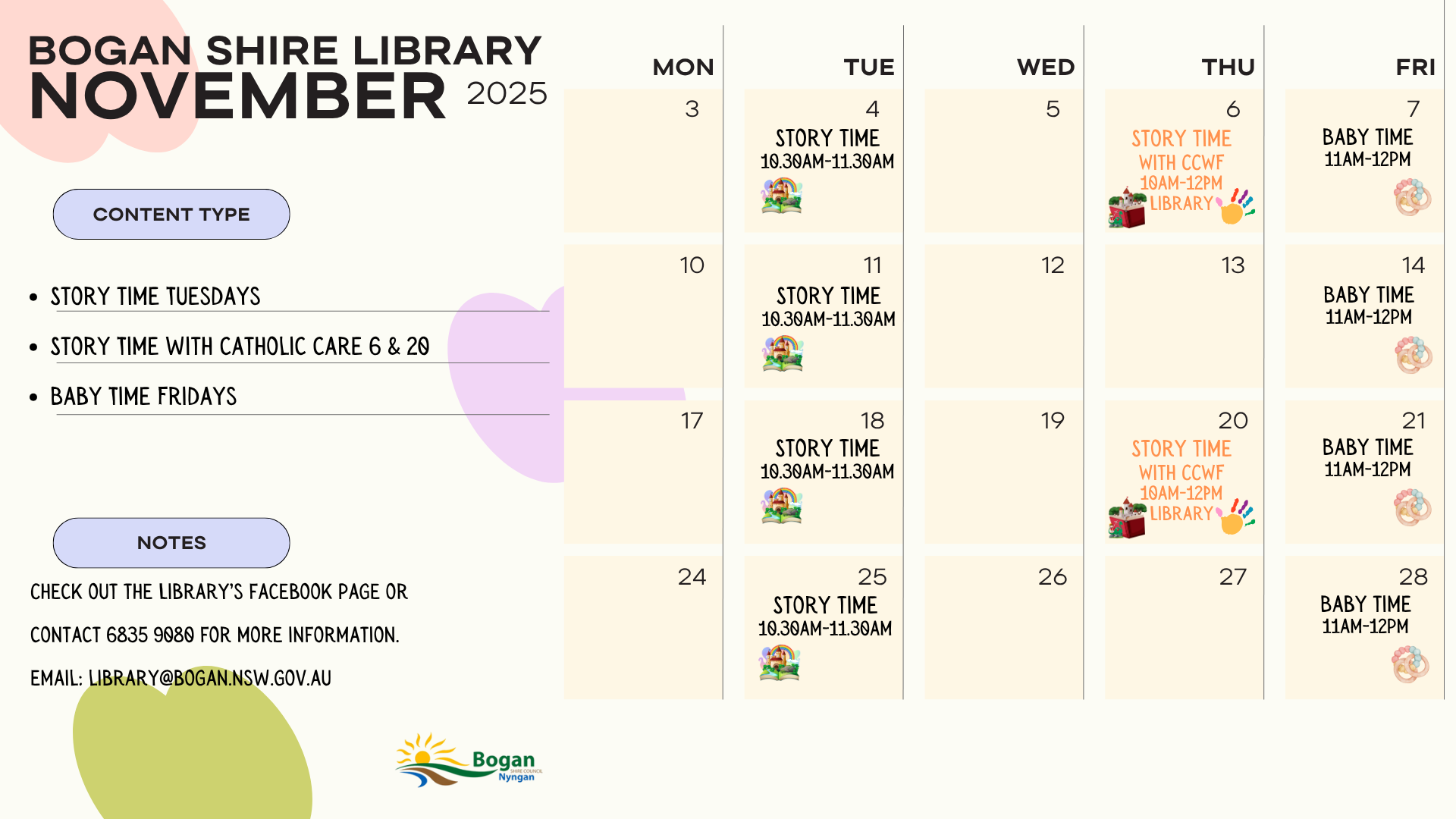 Library Calendar 2025 12